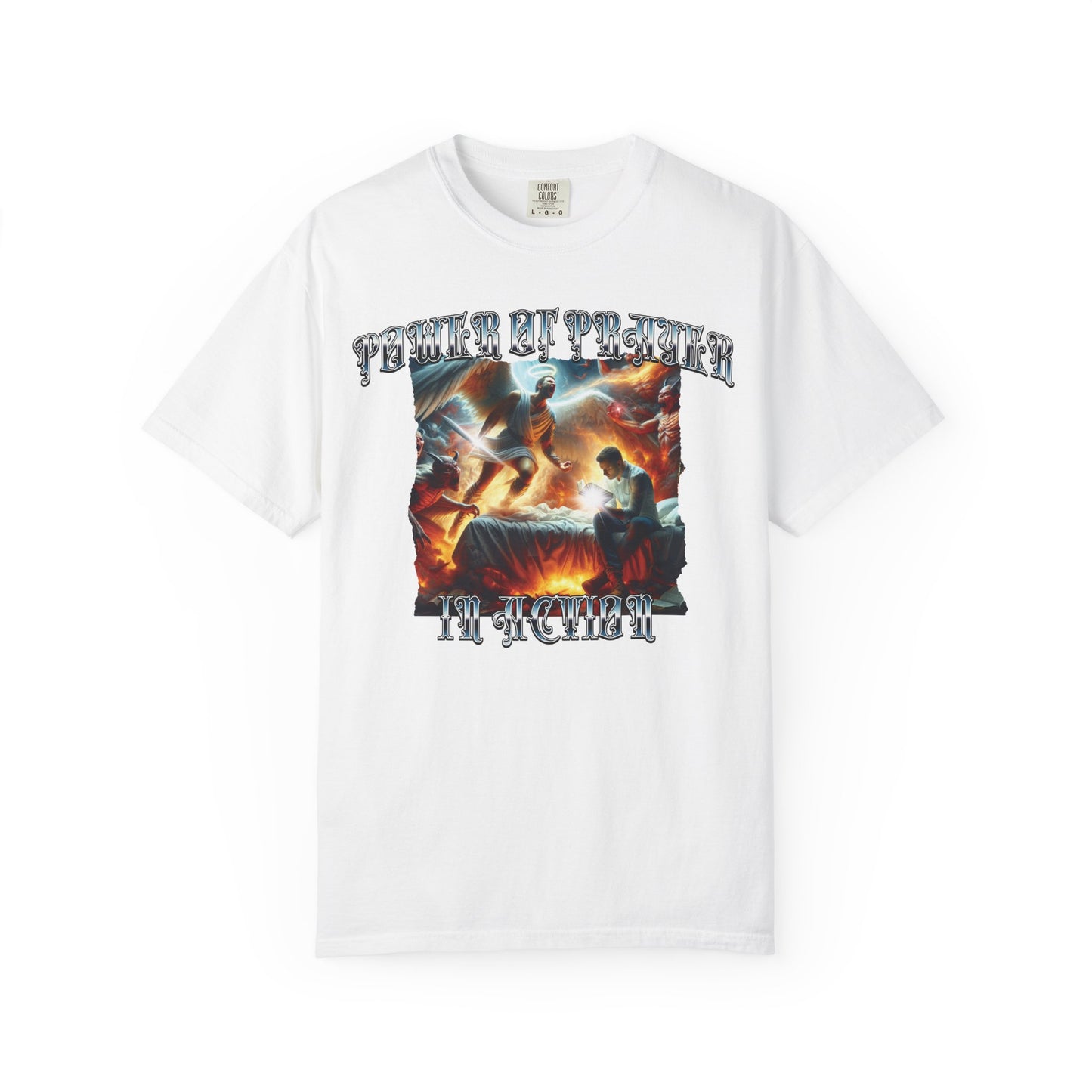 Power of Prayer in Action - Spiritual Warfare Christian Tee
