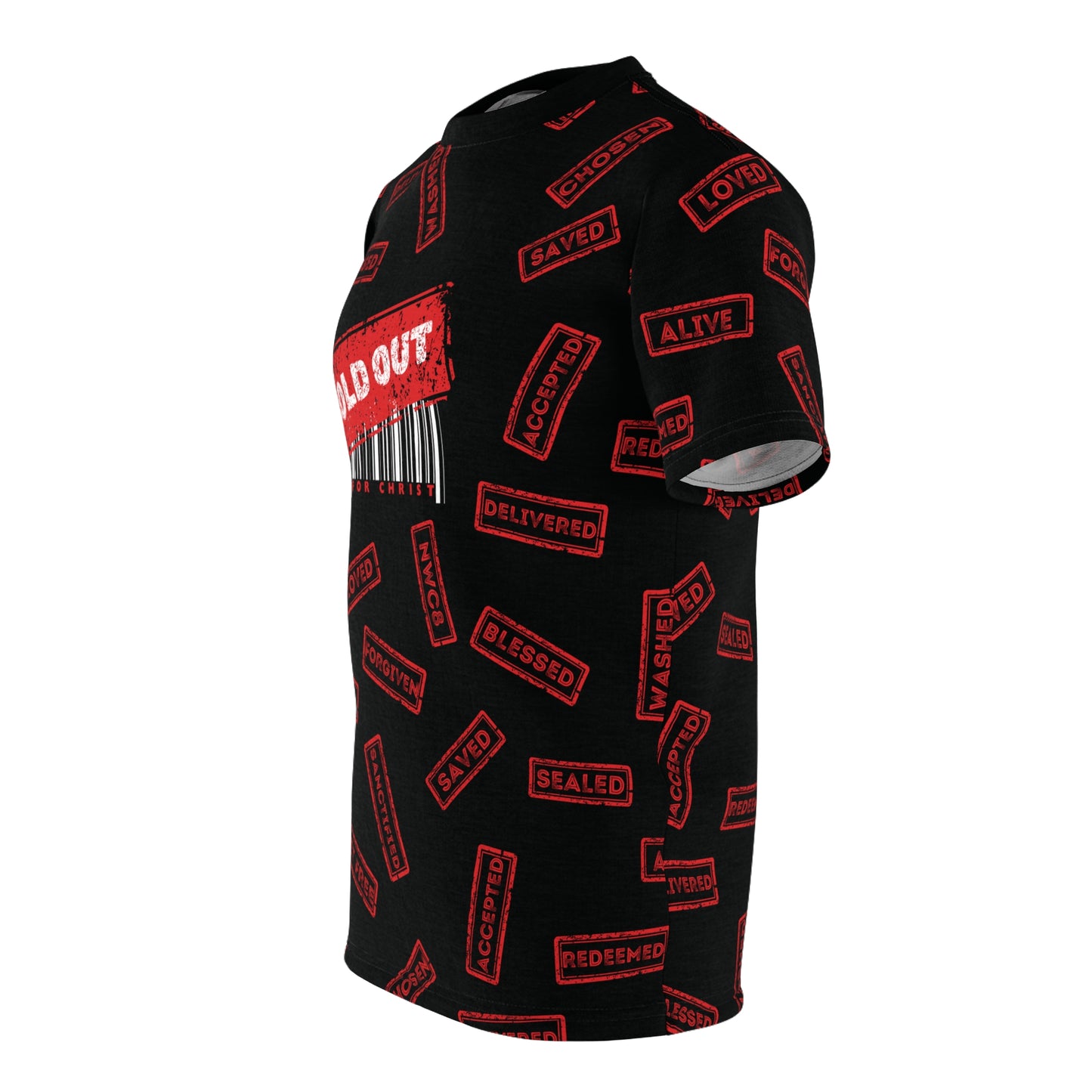 Sold Out for Jesus - All Over Print Faith Tee (Black/Red)