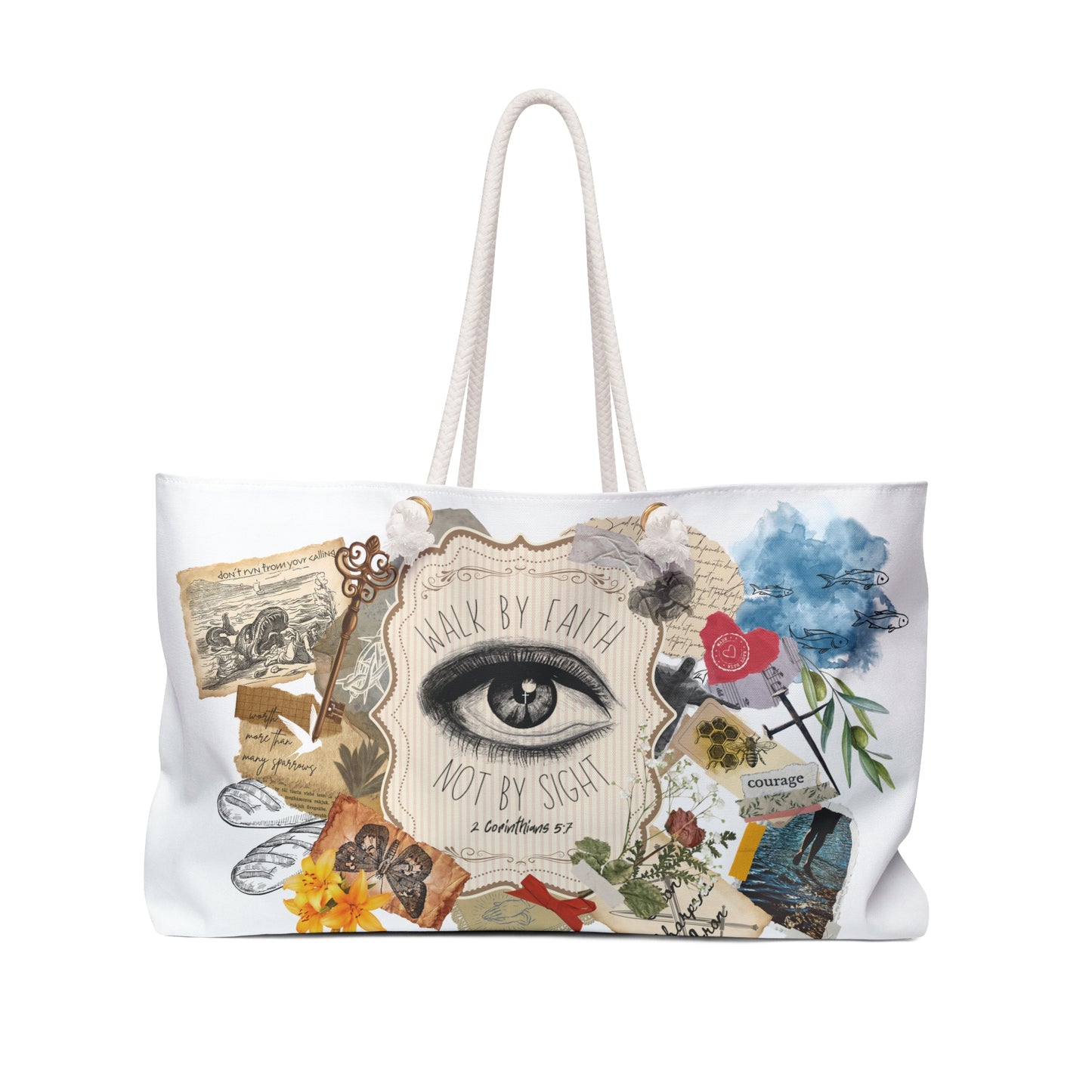 Walk by Faith Not by Sight - Scrapbook Style Weekender Tote Bag