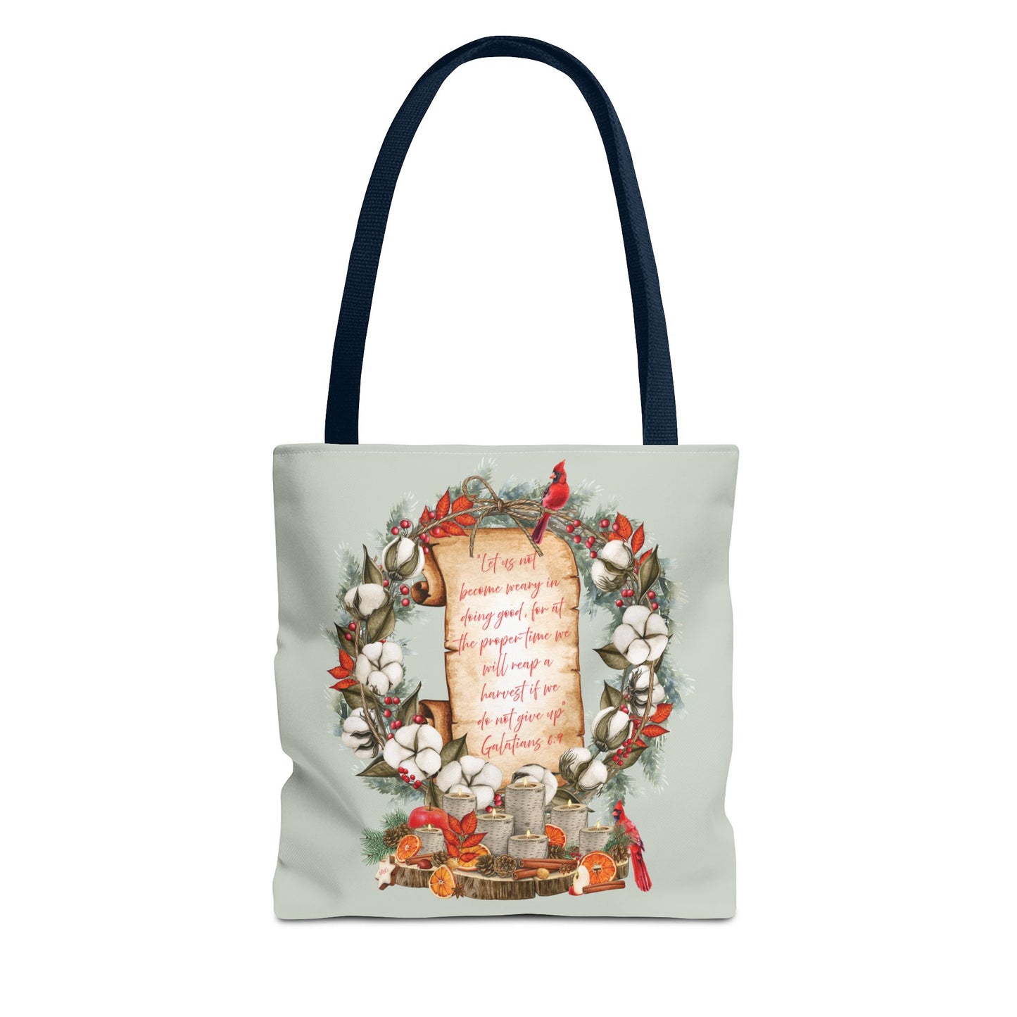 Winter Harvest Galatians 6:9 Tote Bag