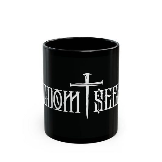 Kingdom Seeker - Cross and Nails Black Ceramic Mug
