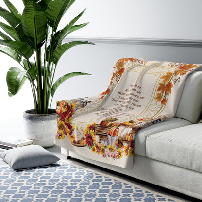 I Will Give You Rest - Matthew 11:28-30 Fall Sherpa Blanket