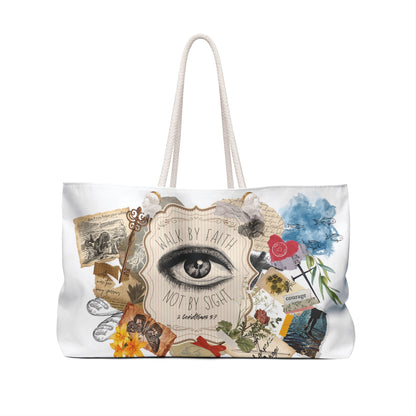 Walk by Faith Not by Sight - Scrapbook Style Weekender Tote Bag