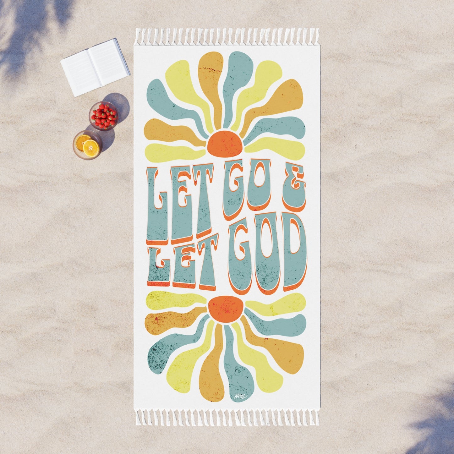 Let Go and Let God - Boho Beach Towel