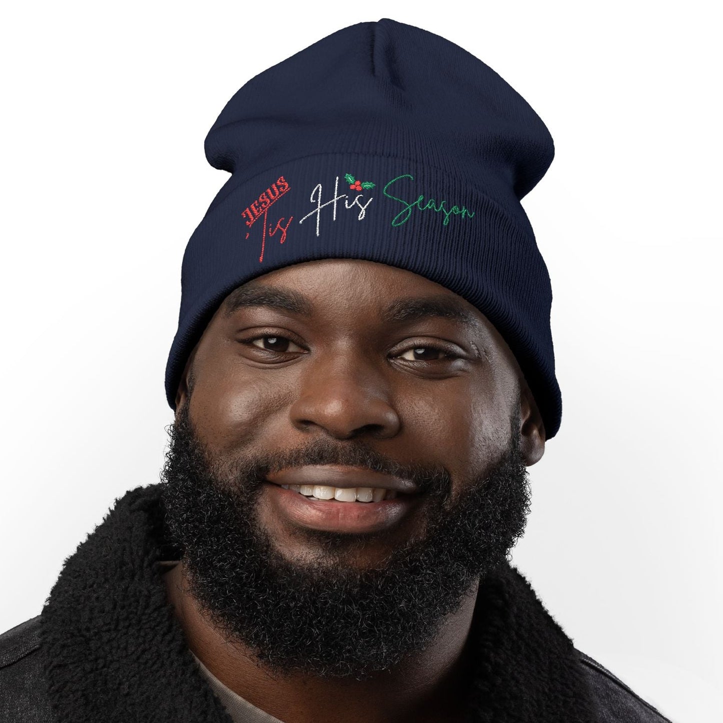 Jesus 'Tis His Season Embroidery Beanie