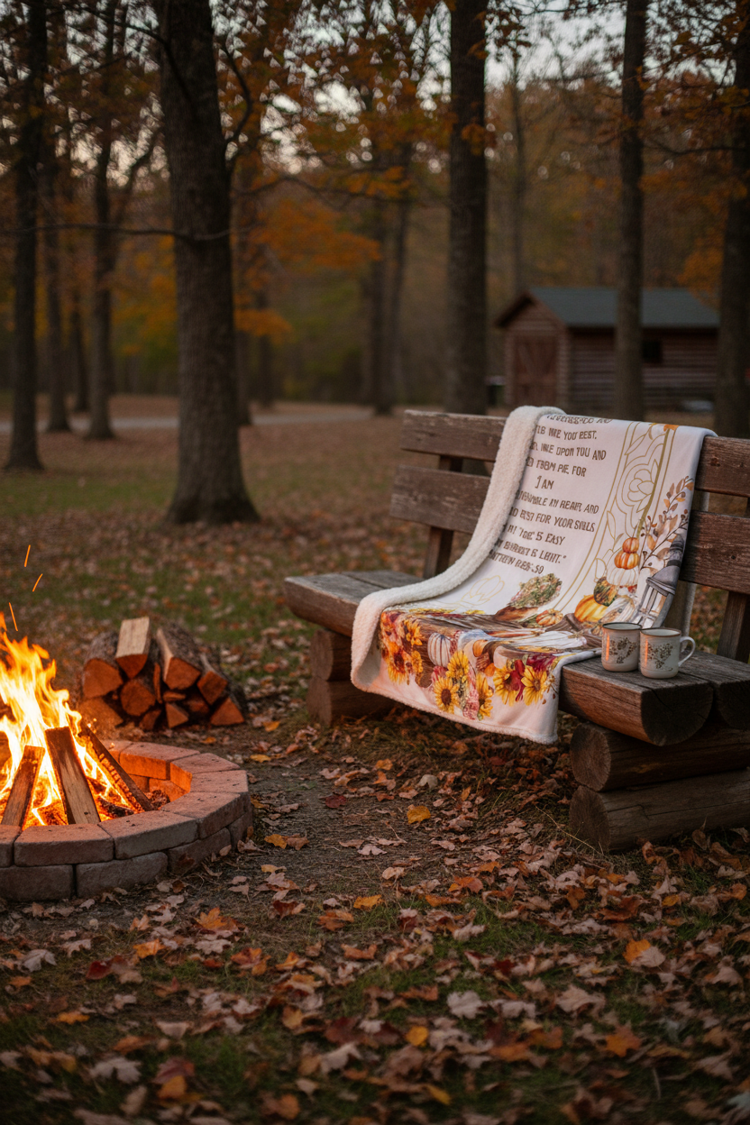 I Will Give You Rest - Matthew 11:28-30 Fall Sherpa Blanket