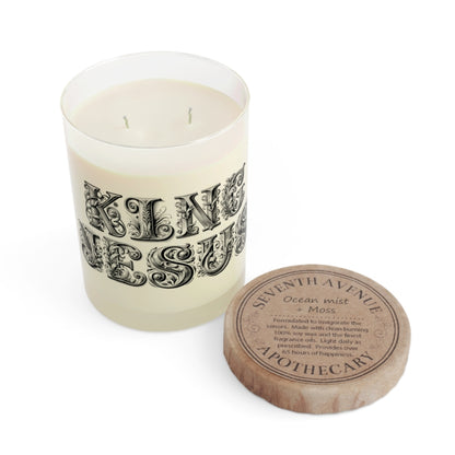King Jesus Elegant Decorative Script 11oz Candle