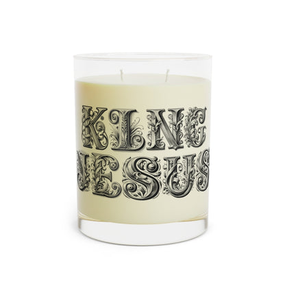 King Jesus Elegant Decorative Script 11oz Candle