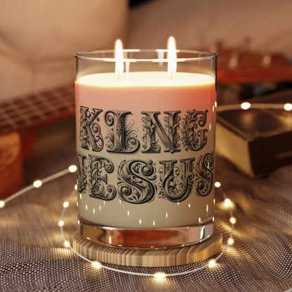 King Jesus Elegant Decorative Script 11oz Candle