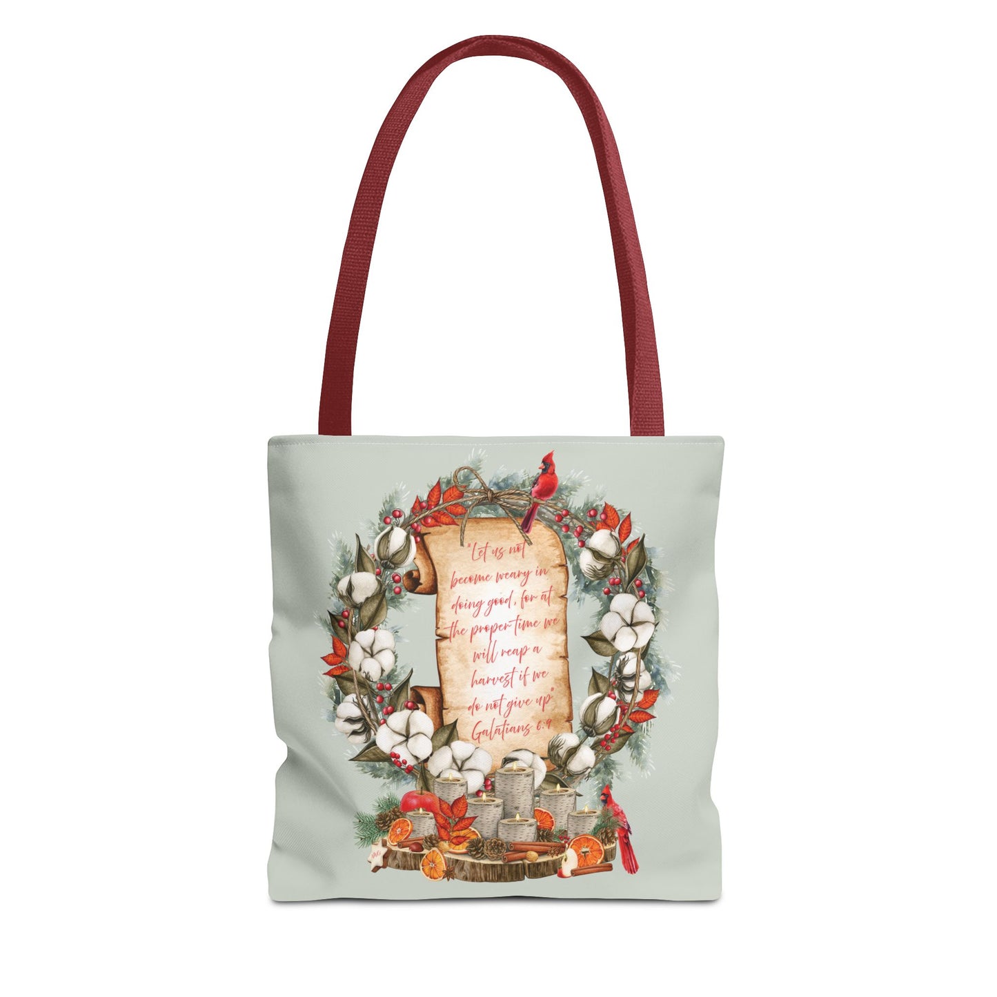 Winter Harvest Galatians 6:9 Tote Bag