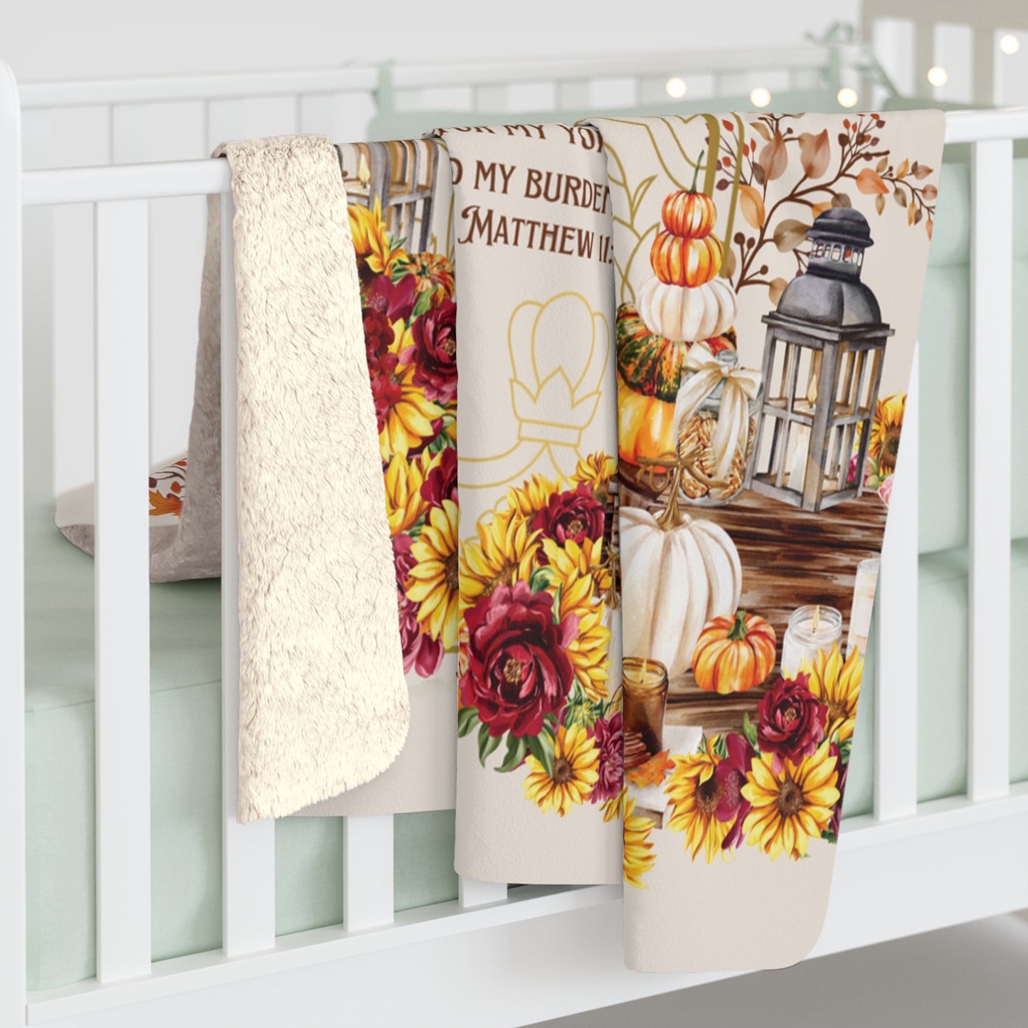 I Will Give You Rest - Matthew 11:28-30 Fall Sherpa Blanket