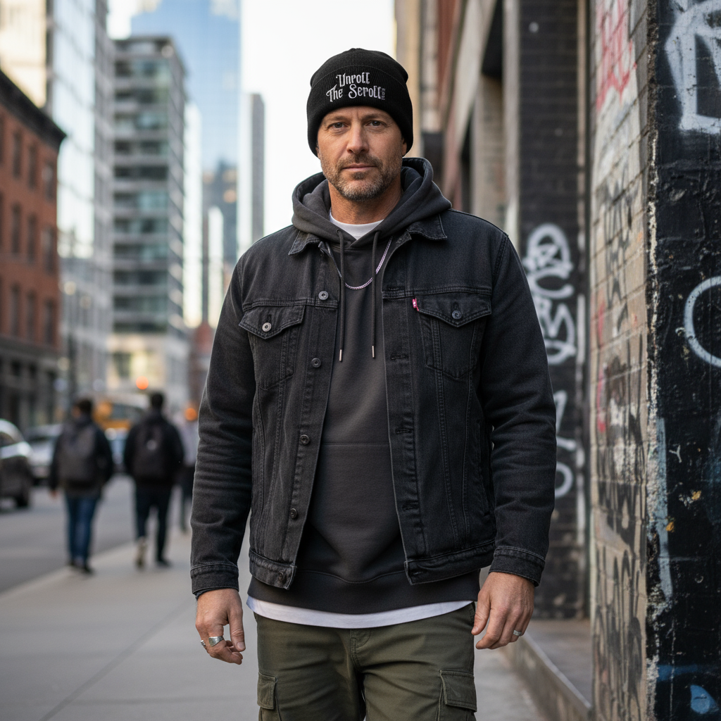 Black Beanie Lifestyle - Man in Late 40s