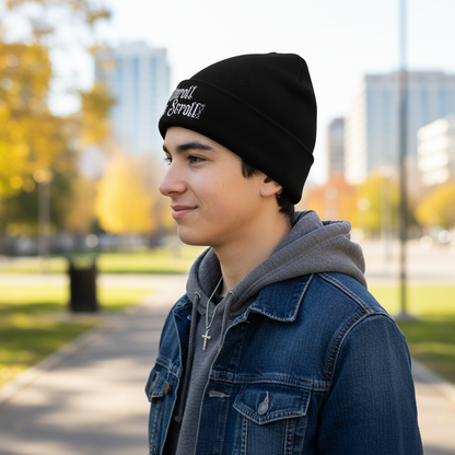 Black Beanie Side View Teen