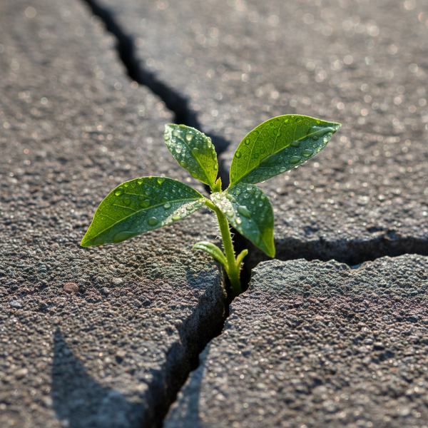 Photorealistic Plant Through Concrete